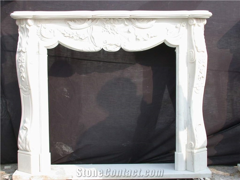 White Marble Fireplace