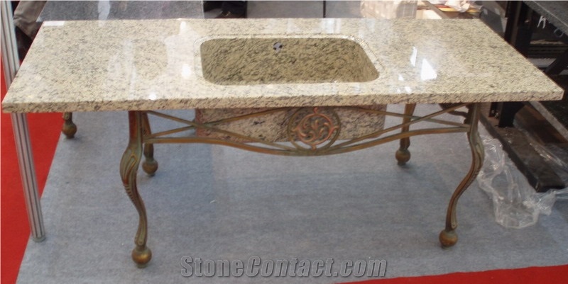 Yellow Granite Vanity Top with Sink