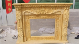 Yellow Marble Fireplace