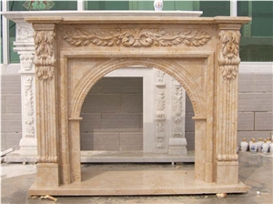 Yellow Marble Fireplace
