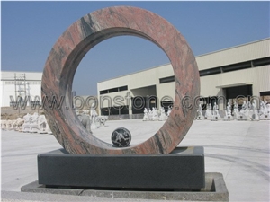 China Cheap Granite Floating Ball Fountains, Rolling Sphere Garden Fountains, Water Features, Exterior Fountains Natural Stone Decoration, Sculptured Stone Work