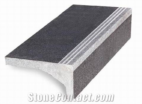 China G664 Pink, Brown Granite, Porrino/Luoyuan Red Cheap Granite in Stair Steps with Anti Slip, Bullnose Round Long Edge, Treads and Risers
