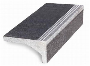 China G664 Pink, Brown Granite, Porrino/Luoyuan Red Cheap Granite in Stair Steps with Anti Slip, Bullnose Round Long Edge, Treads and Risers