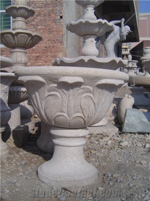 Grey Granite Flower Pot