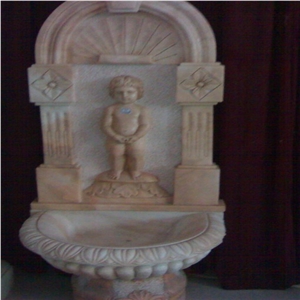 Dinglei European Character Stone Sculpture Fountai, Yellow Marble Fountain Dinglei European Character Stone Sculpture Fountai, Yellow Marble Fountain