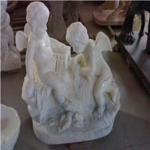 Dinglei European Character Stone Sculpture, White Marble Sculpture
