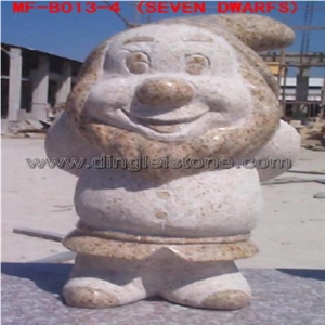 Dinglei Seven Dwarfs, Grey Granite Sculpture, Statue