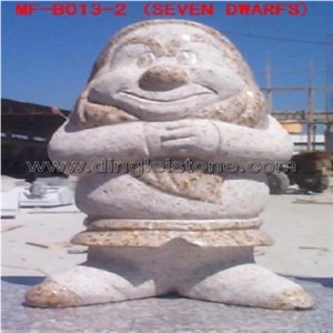 Dinglei Seven Dwarfs, Grey Granite Sculpture, Statue