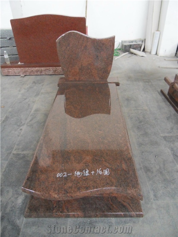 Dl Multicolor Red Granite Tombstone