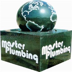 DL Stone Fountain ,Floating Ball Fountain, Shanxi Black Granite Floating Ball Fountain