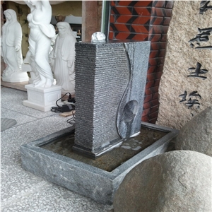 DL Stone Fountain ,Granite Fountain, Padang Dark Black Granite Fountain