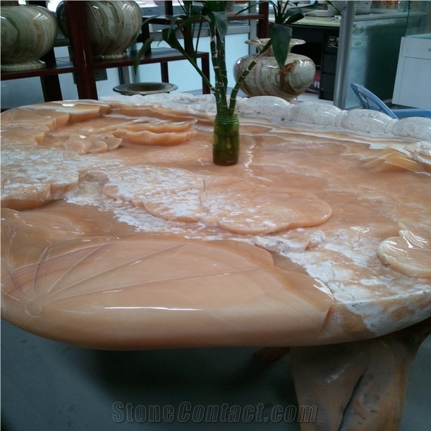 DL Stone Teabord , Yellow Onyx Teabord