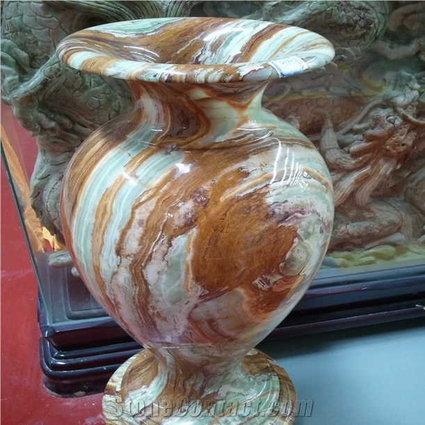 DL Stone Vase ,Green Onyx Vase