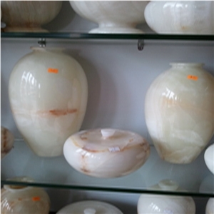 DL Stone Vase ,White Onyx Vase