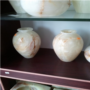 DL Stone Vase ,White Onyx Vase