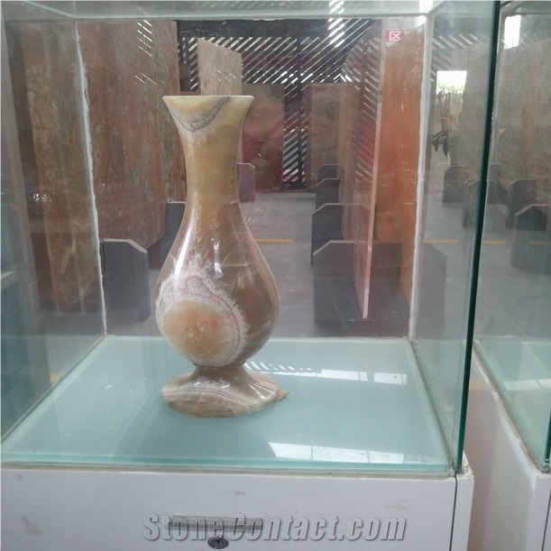 DL Stone Vase ,Yellow Onyx Vase