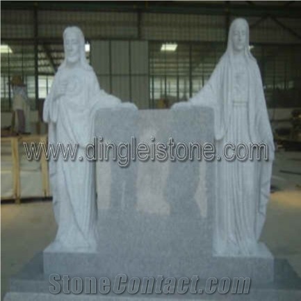 DL White Granite Tombstone