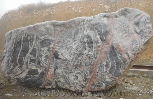 Natural Garden Stone, Red Granite Garden Stone