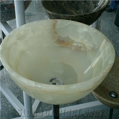 Onyx Mosaic Sink, White Onyx Sink