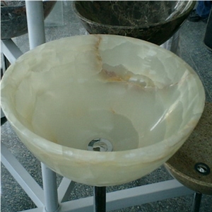 Onyx Mosaic Sink, White Onyx Sink