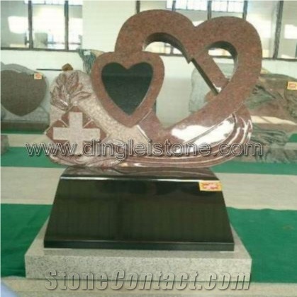 Red Multicolor Tombstone, China Multicolor Red Granite Tombstone