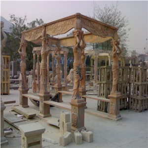 Stone Sculptured Gazebo, Yellow Marble Gazebo Stone Sculptured Gazebo, Yellow Marble Gazebo