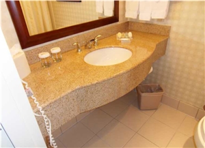 Hotel Vanity Top Project, Yellow Granite Vanity Top Hotel Vanity Top Project, Yellow Granite Vanity Top