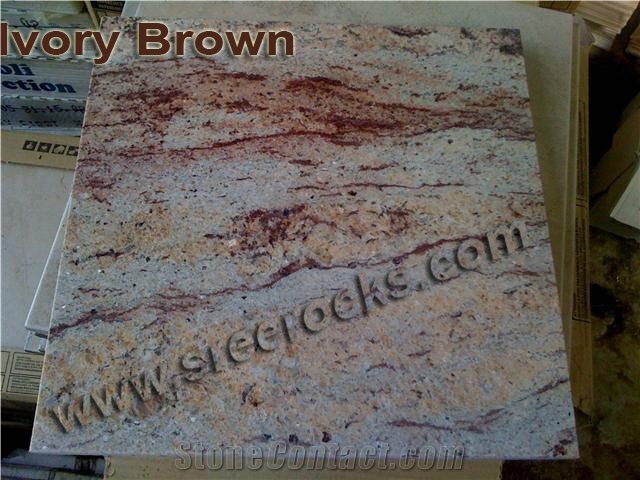 Ivory Brown Granite Slab, India Brown Granite