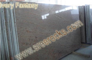 Ivory Fantasy Granite Slabs, India Yellow Granite