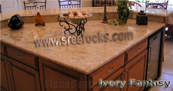 Ivory Fantasy Granite Slabs, India Yellow Granite