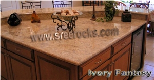 Ivory Fantasy Granite Slabs, India Yellow Granite