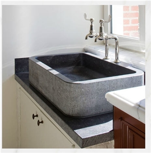 Belgian Bluestone Kitchen Sink, Grey Blue Stone Belgian Bluestone Kitchen Sink, Grey Blue Stone