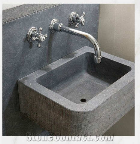 Belgian Bluestone Kitchen Sink, Grey Blue Stone
