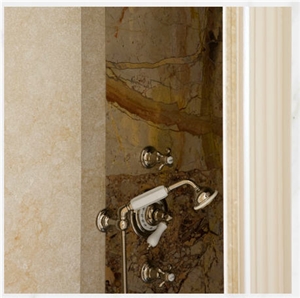 Sarrancolin Marble Bathtub Surround, Deck, Sarrancolin Opera Marble