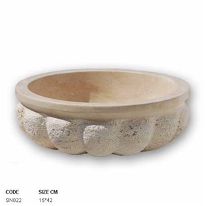 Ivory Travertine Wash Basins, Ivory Cream Beige Travertine