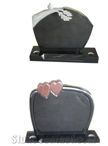Black Absolute Headstone, Nero Assoluto India Black Granite