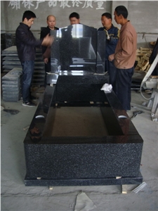 Shanxi Black Granite Tombstone & China Black Double Monuments, Hebei Black Gravestone ,Westen Style Memorial,Headstone, Best Price, Supreme Quality