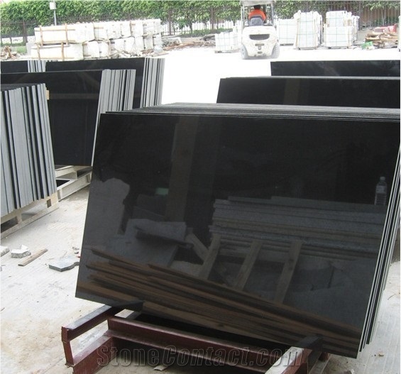 Shanxi Black Granite Slabs & Tiles, China Black Granite