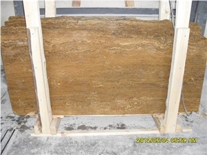 SIVAS YELLOW TRAVERTINE BLOCKS, Mystic Gol Yellow Travertine Block