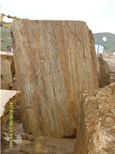 SIVAS YELLOW TRAVERTINE BLOCKS, Mystic Gol Yellow Travertine Block