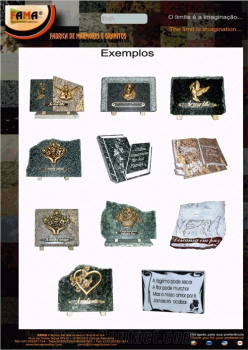Engraves Slant Grave Markers