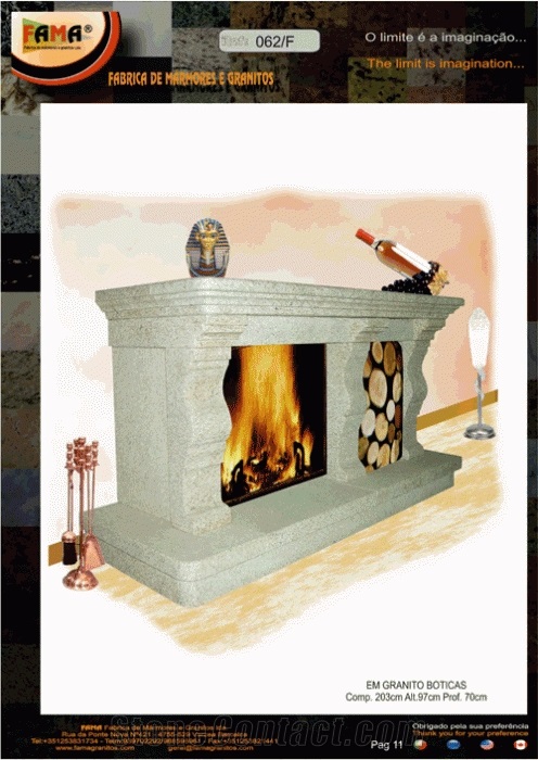White Granite Fireplaces