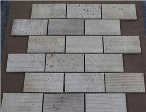 Travertine Mosaics for Floor Tile and Wall Tiles, Beige Travertine Mosaics