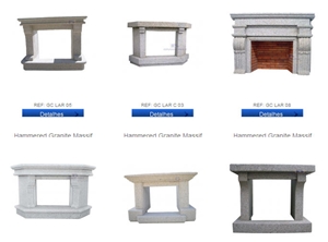 Fireplaces, Amarelo Guimaraes Beige Granite