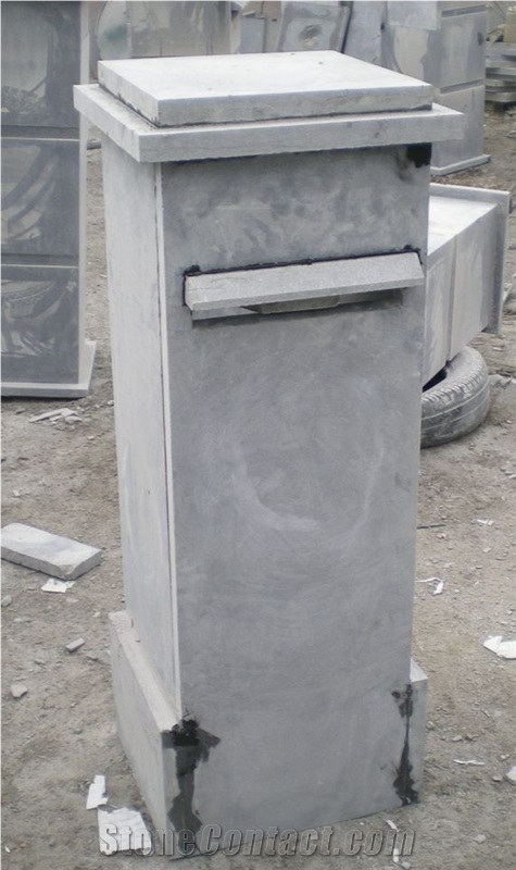 Blue Limestone Mailbox