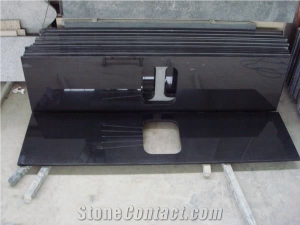 Nature Black Granite Coutertops, Shanxi Black Granite Kitchen Countertops