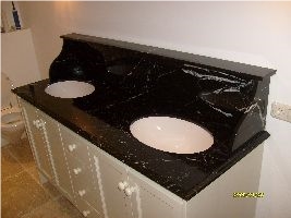 Nero Marquina Vanity Top, Black Marble
