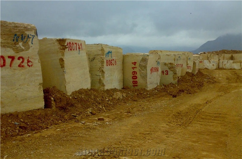 Azarshahr Walnut Travertine Block, Iran Brown Travertine
