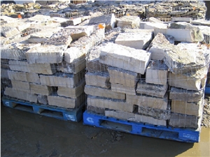 Western Maryland Split Veneer Wall Stone, Beige Sandstone Wall Stone