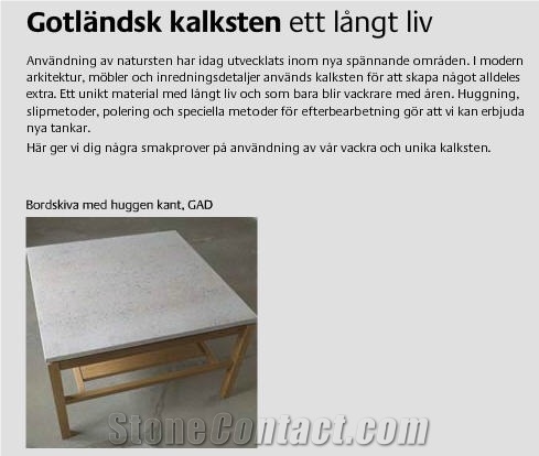 Gotland Kalksten Table Top, Gotl ,Litorina Beige Limestone